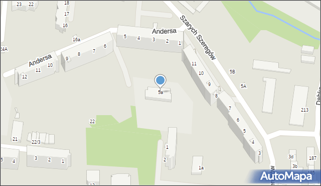 Elbląg, Andersa Władysława, gen., 5a, mapa Elbląga