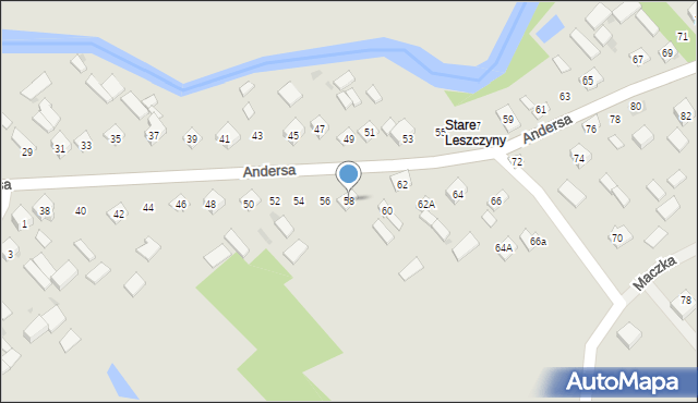 Garwolin, Andersa Władysława, gen., 58, mapa Garwolin