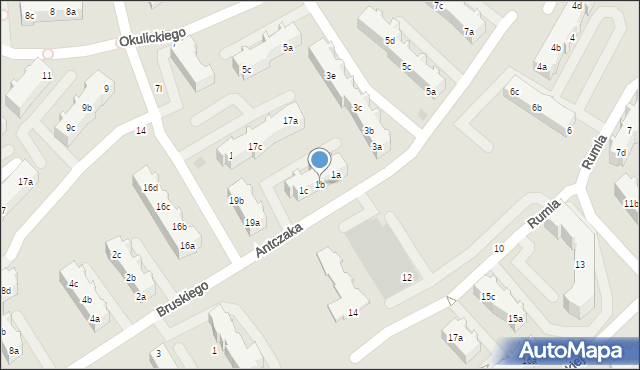 Gdańsk, Antczaka Antoniego, 1b, mapa Gdańska