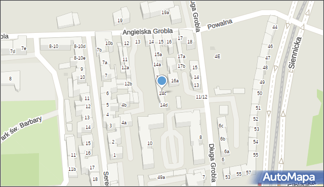 Gdańsk, Angielska Grobla, 14c, mapa Gdańska