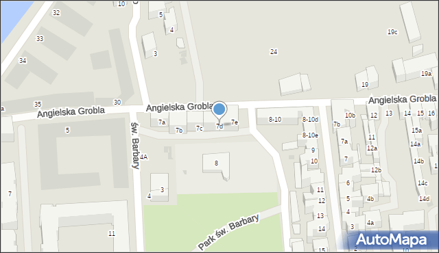 Gdańsk, Angielska Grobla, 7d, mapa Gdańska