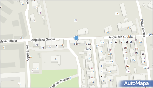 Gdańsk, Angielska Grobla, 8-10, mapa Gdańska