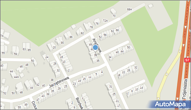 Gdynia, Anyżowa, 39, mapa Gdyni
