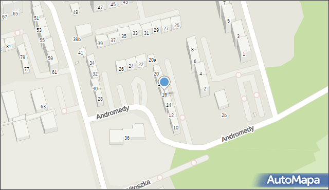 Gliwice, Andromedy, 16, mapa Gliwic