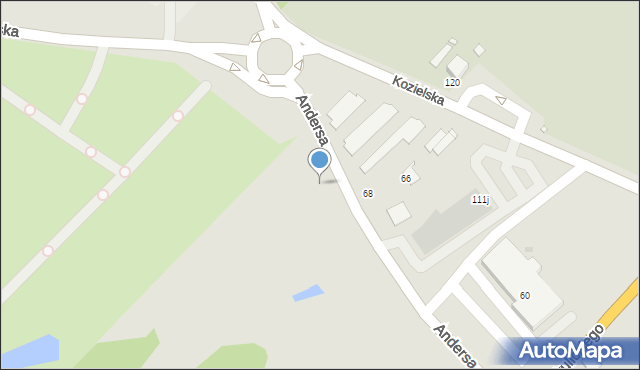 Gliwice, Andersa Władysława, gen., 117, mapa Gliwic