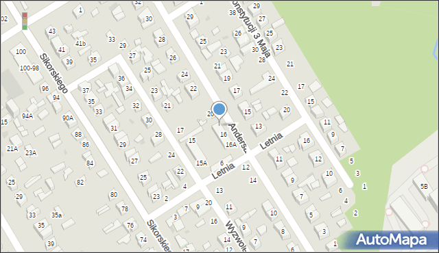 Głowno, Andersa Władysława, gen., 18, mapa Głowno