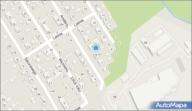 Głowno, Andersa Władysława, gen., 5, mapa Głowno