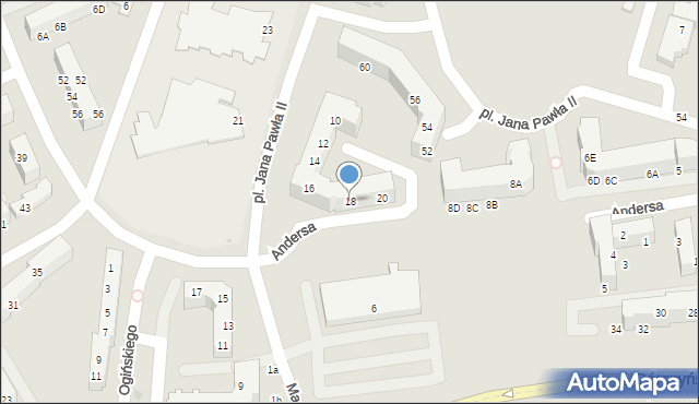 Gorzów Wielkopolski, Andersa Władysława, gen., 18, mapa Gorzów Wielkopolski