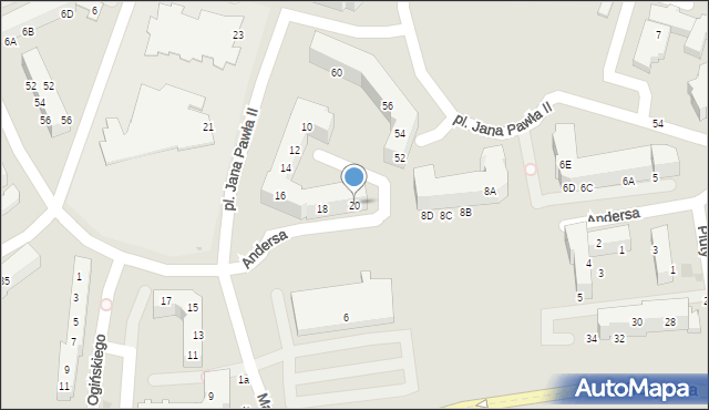 Gorzów Wielkopolski, Andersa Władysława, gen., 20, mapa Gorzów Wielkopolski