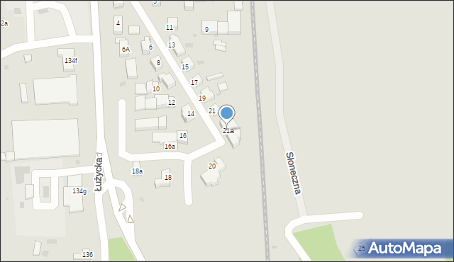 Gryfino, Andersa Władysława, gen., 21a, mapa Gryfino