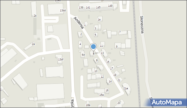 Gryfino, Andersa Władysława, gen., 6, mapa Gryfino