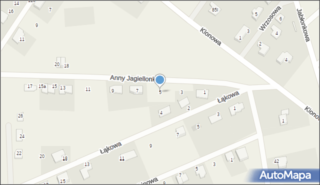 Grzędzice, Anny Jagiellonki, 5, mapa Grzędzice