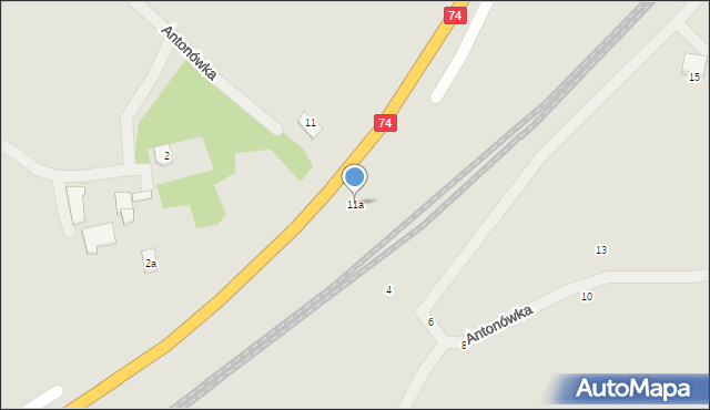 Hrubieszów, Antonówka, 11a, mapa Hrubieszów