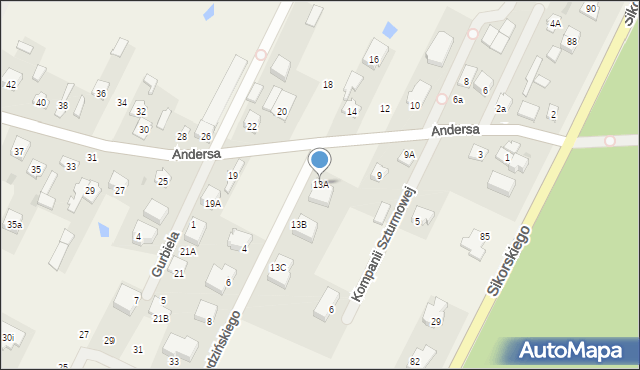 Janów, Andersa Władysława, gen., 13A, mapa Janów