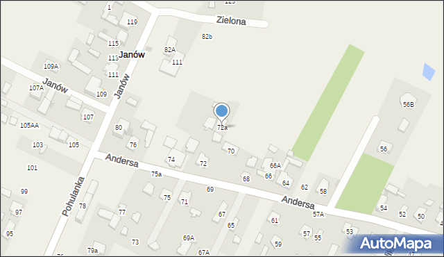Janów, Andersa Władysława, gen., 72a, mapa Janów