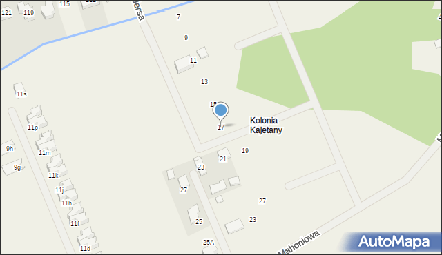 Kajetany, Andersa Józefa, 17, mapa Kajetany