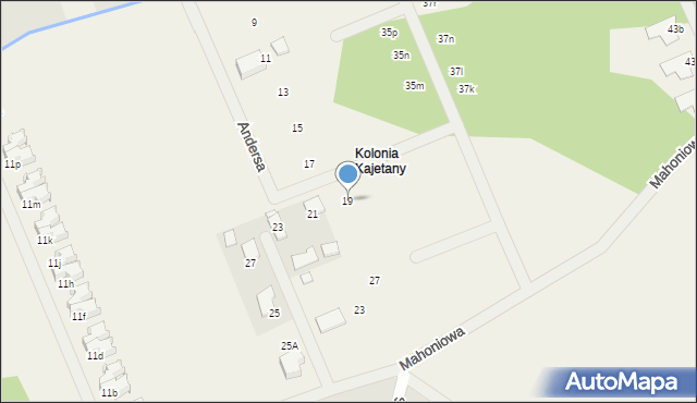 Kajetany, Andersa Józefa, 19, mapa Kajetany