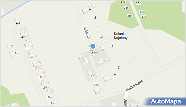 Kajetany, Andersa Józefa, 23, mapa Kajetany