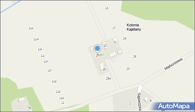 Kajetany, Andersa Józefa, 27, mapa Kajetany
