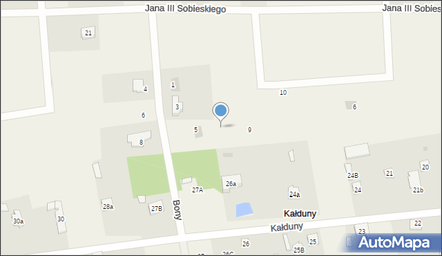 Kałduny, Anny Jagiellonki, 9a, mapa Kałduny