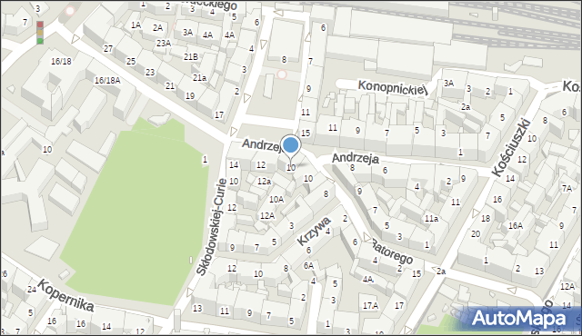 Katowice, Andrzeja, 10, mapa Katowic