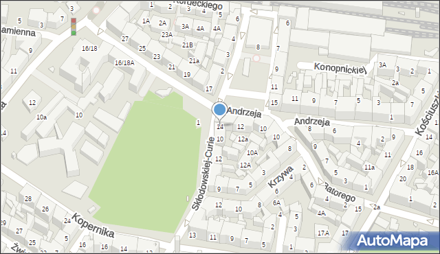 Katowice, Andrzeja, 14, mapa Katowic