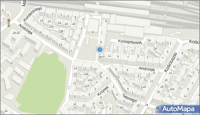 Katowice, Andrzeja, 15, mapa Katowic