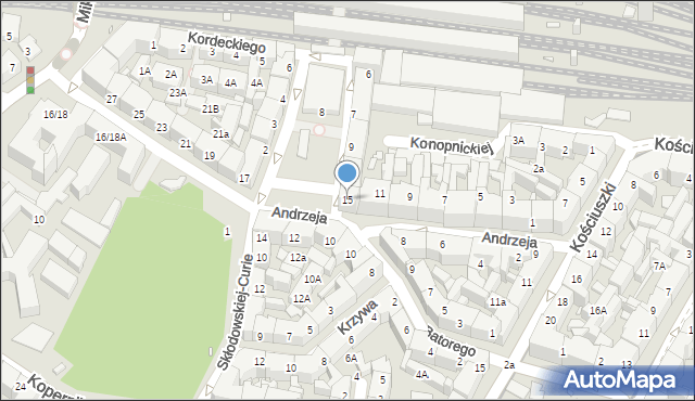 Katowice, Andrzeja, 15, mapa Katowic