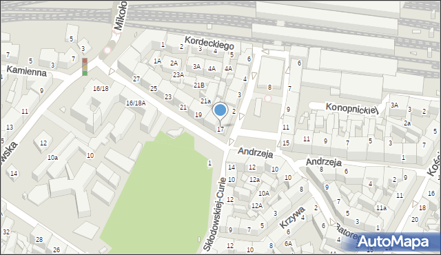 Katowice, Andrzeja, 17, mapa Katowic