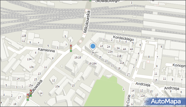 Katowice, Andrzeja, 27, mapa Katowic