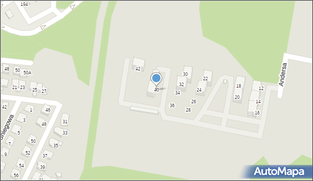 Katowice, Andersa Władysława, gen., 40, mapa Katowic