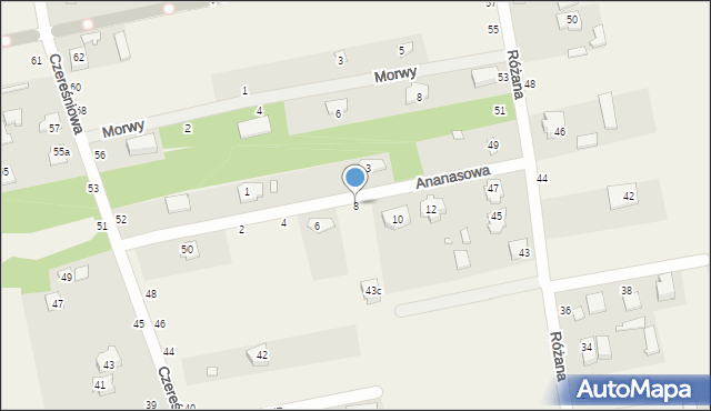 Kazimierów, Ananasowa, 8, mapa Kazimierów