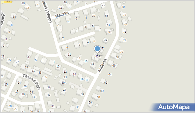 Kłobuck, Andersa Władysława, gen., 45A, mapa Kłobuck