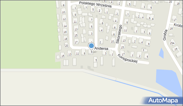 Kobylin, Andersa Władysława, gen., 7, mapa Kobylin