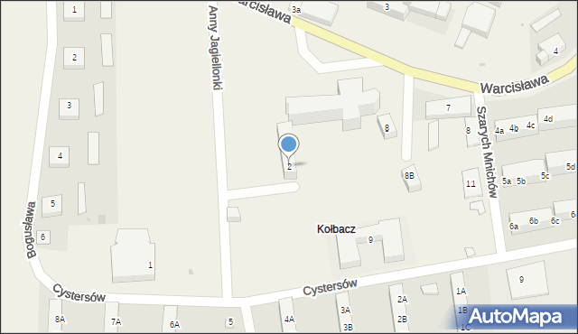 Kołbacz, Anny Jagiellonki, 2, mapa Kołbacz