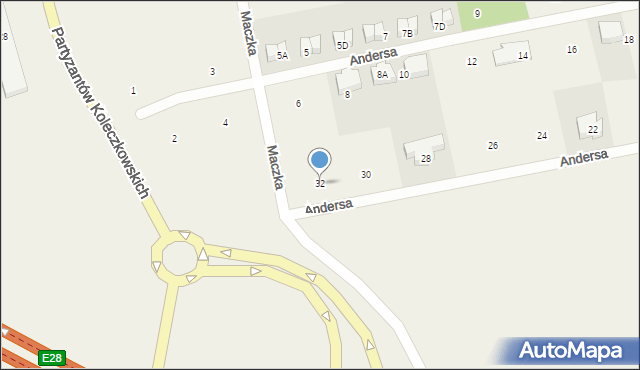 Koleczkowo, Andersa Władysława, gen., 32, mapa Koleczkowo