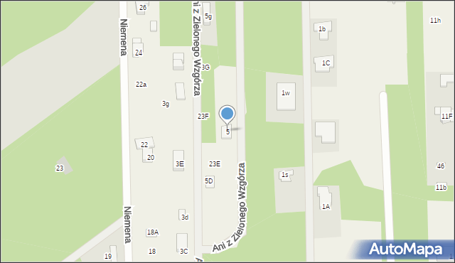 Kolonia Brużyca, Ani z Zielonego Wzgórza, 5, mapa Kolonia Brużyca