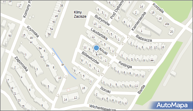 Kraków, Anusi, 5, mapa Krakowa
