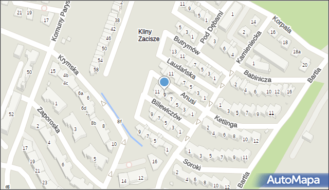 Kraków, Anusi, 9, mapa Krakowa