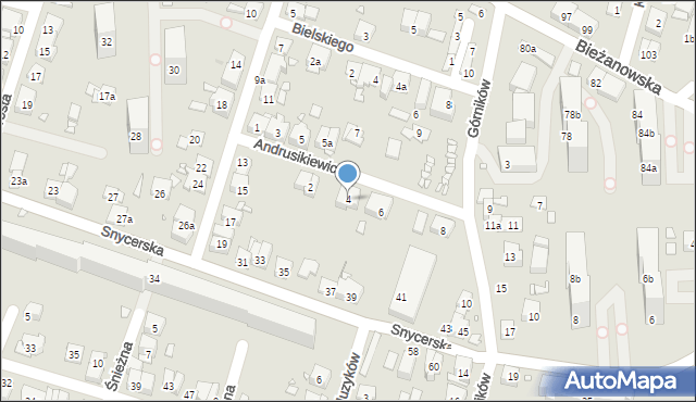 Kraków, Andrusikiewicza Jana Kantego, 4, mapa Krakowa