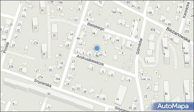 Kraków, Andrusikiewicza Jana Kantego, 5a, mapa Krakowa