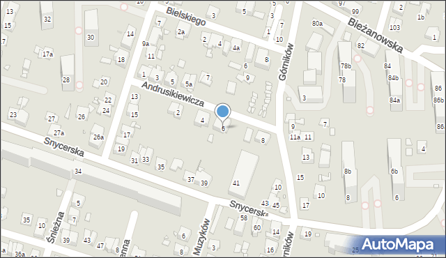 Kraków, Andrusikiewicza Jana Kantego, 6, mapa Krakowa