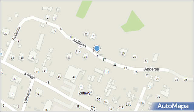 Krasnobród, Andersa Władysława, gen., 15, mapa Krasnobród