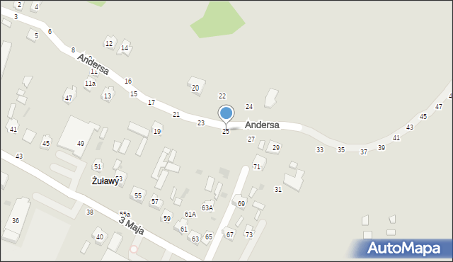 Krasnobród, Andersa Władysława, gen., 25, mapa Krasnobród