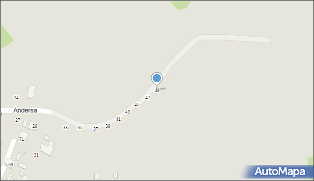 Krasnobród, Andersa Władysława, gen., 49, mapa Krasnobród