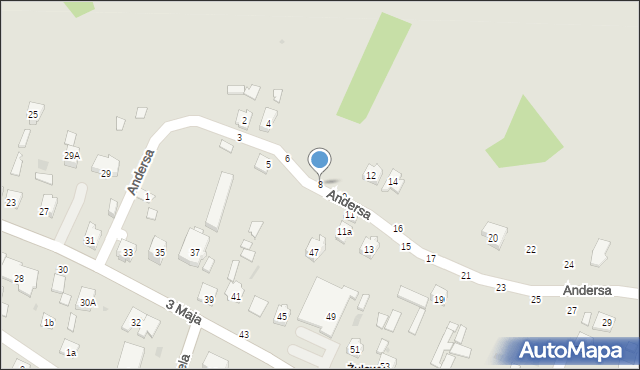 Krasnobród, Andersa Władysława, gen., 8, mapa Krasnobród