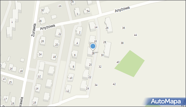 Krężoły, Anyżowa, 18, mapa Krężoły