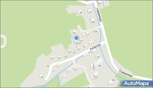 Krynica-Zdrój, Andersa Władysława, gen., 12, mapa Krynica-Zdrój