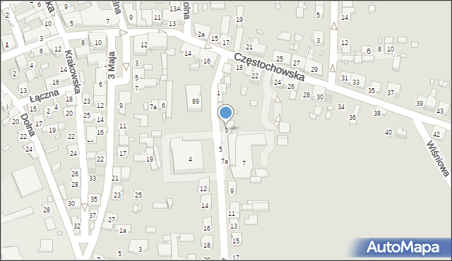 Krzepice, Andersa Władysława, gen., 3, mapa Krzepice