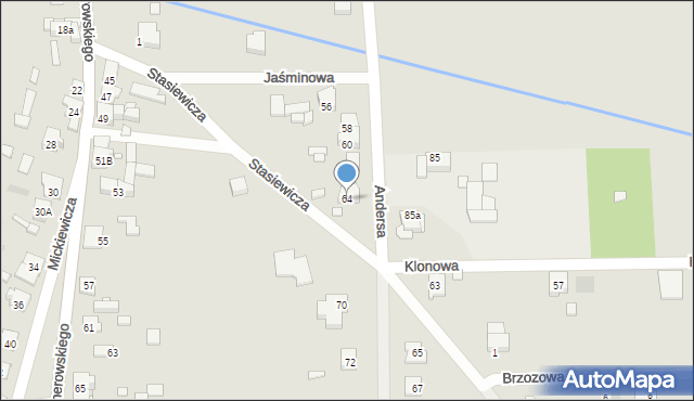 Krzepice, Andersa Władysława, gen., 64, mapa Krzepice